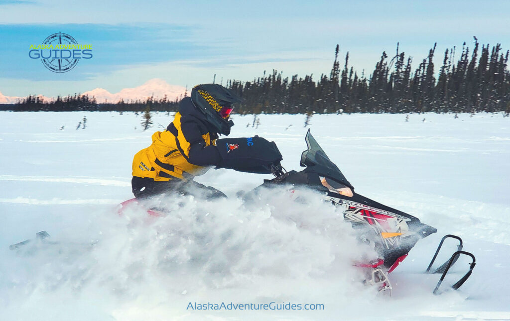 Embark on an Anchorage Snowmobile Tour or Alaska Snowmachine Tour Available with Alaska Adventure Guides of Anchorage