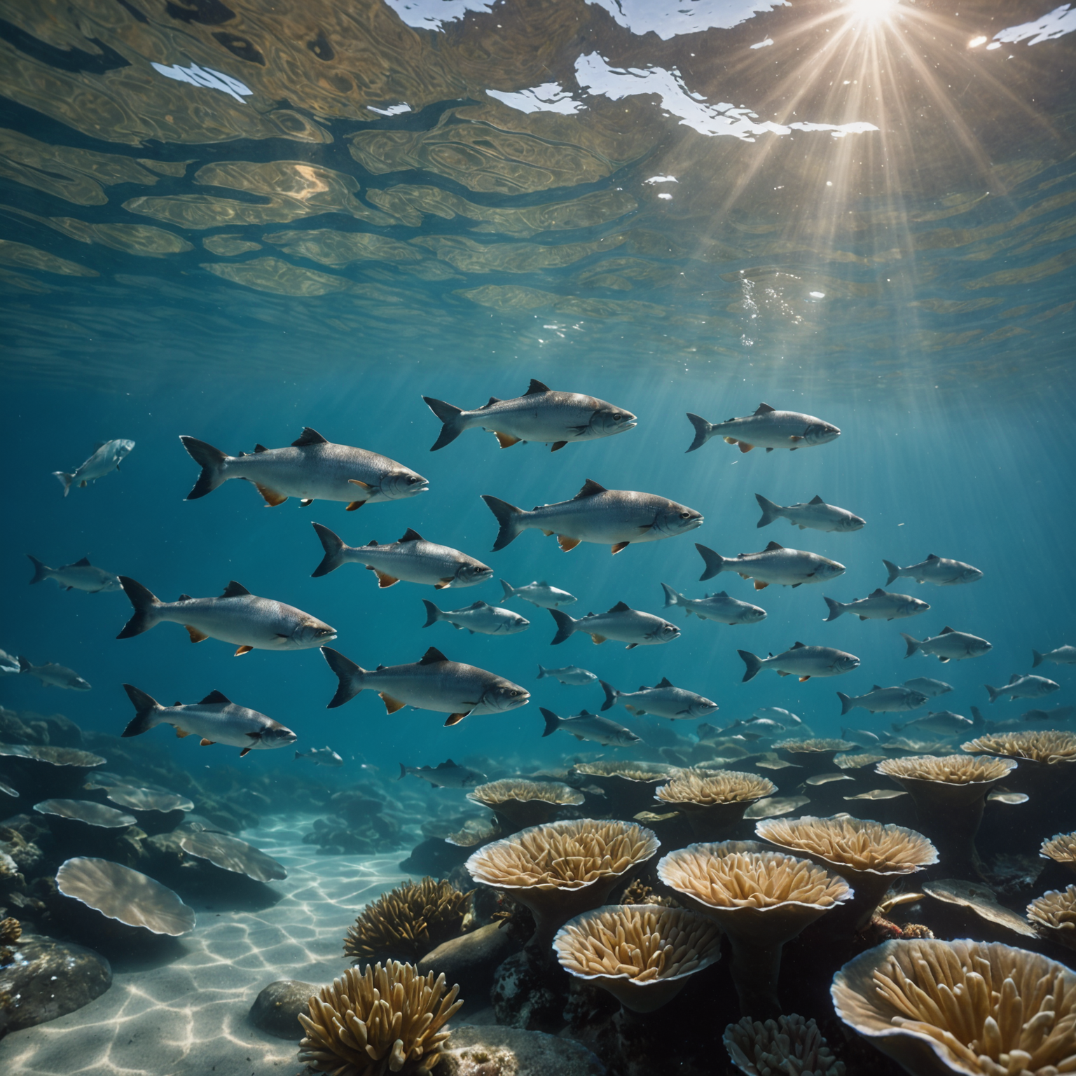 Graphic showing the variety of salmon species swimming in Alaskan waters during August