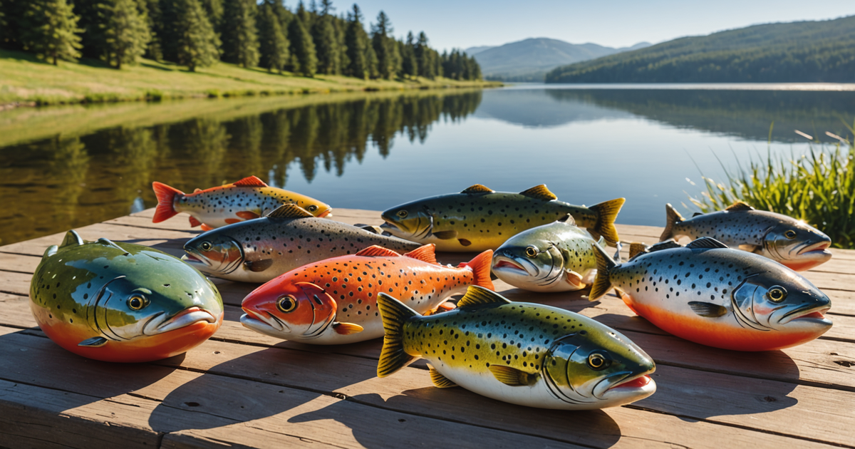 An illustration showing different types of trout floats and their ideal fishing conditions.