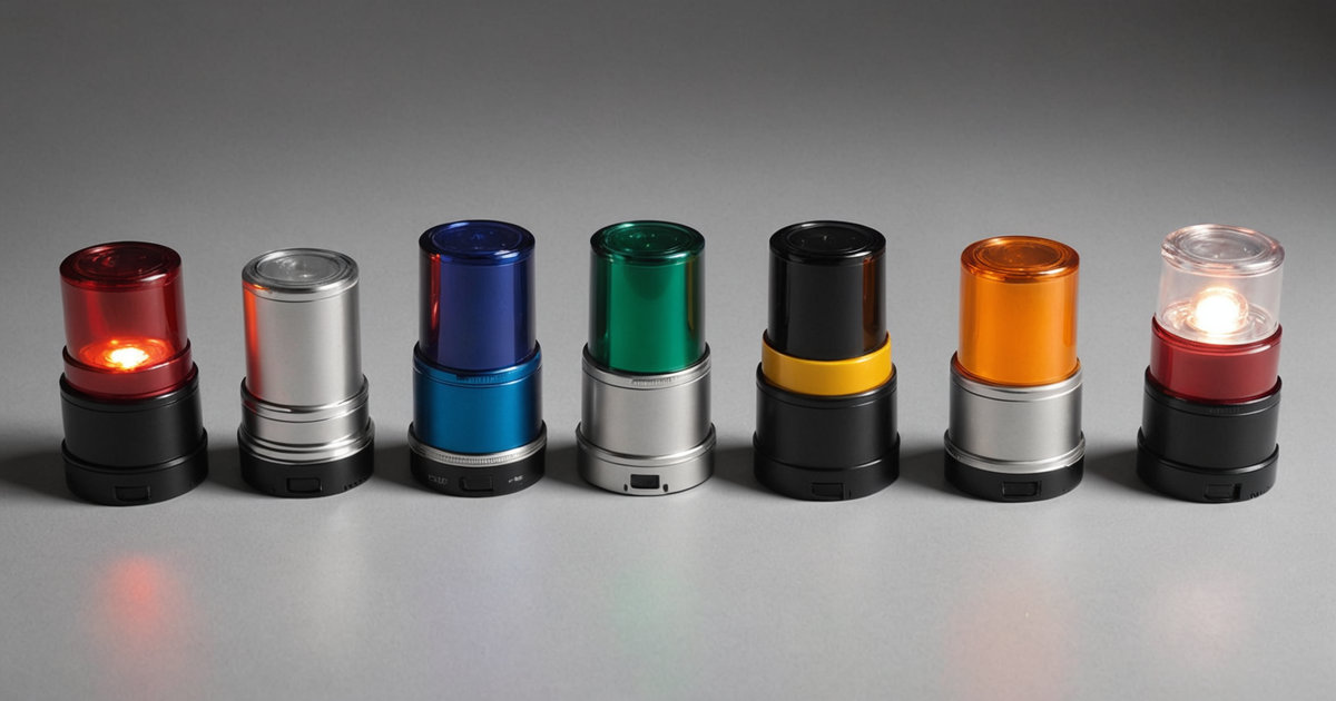 Illustration of different types of flashers with labels