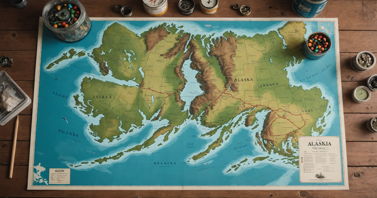 A map highlighting the top halibut fishing locations in Alaska.