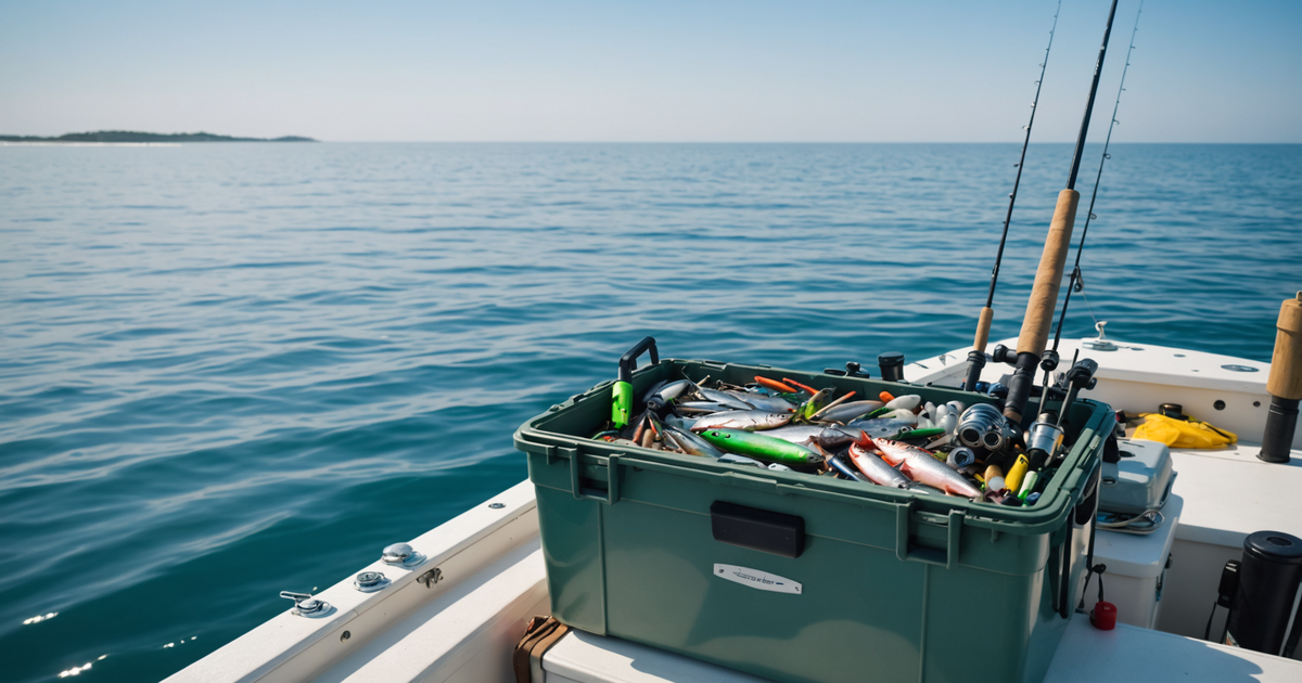 Illustration of a salmon fishing setup for ocean fishing