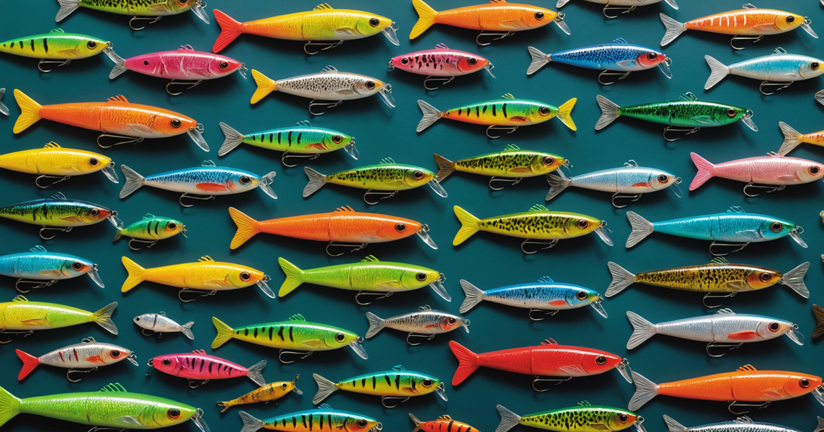 A selection of colourful fishing lures