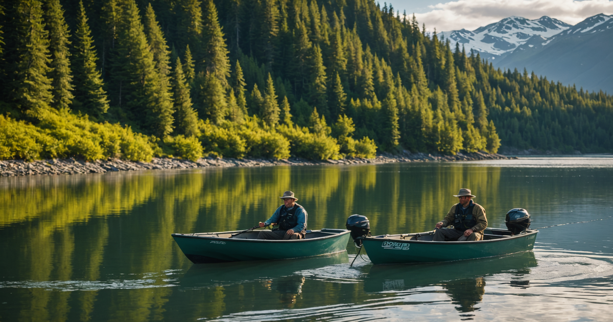 Anglers on a boat preparing for a day of salmon fishing in Alaska