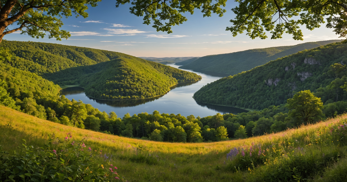 A panoramic view of the wilderness surrounding Adlersheim Wilderness Lodge, highlighting the untouched natural beauty.