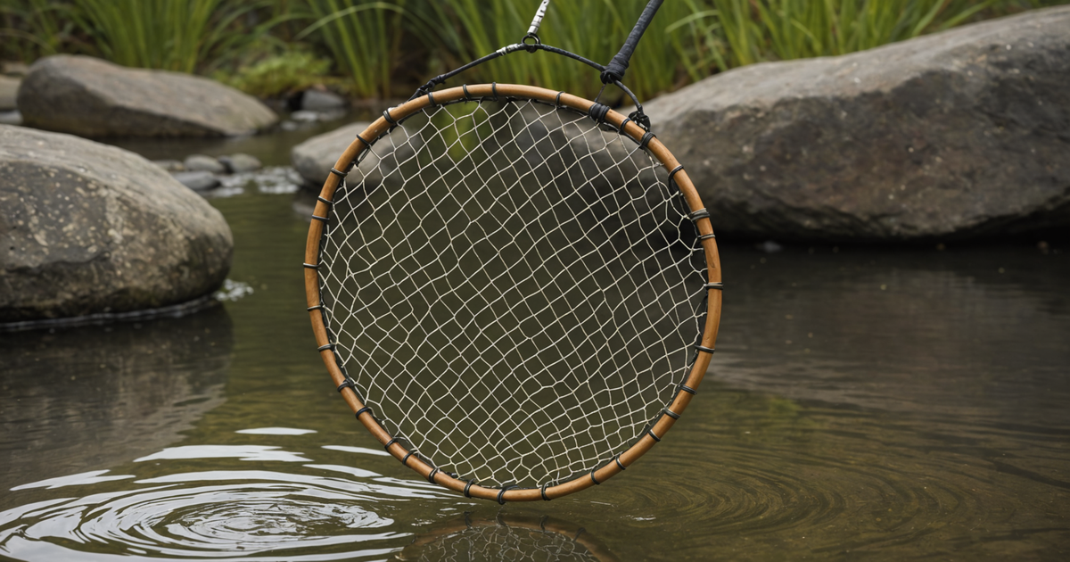 Fishpond Nomad Hand Net showcasing its sleek design and rubberised mesh
