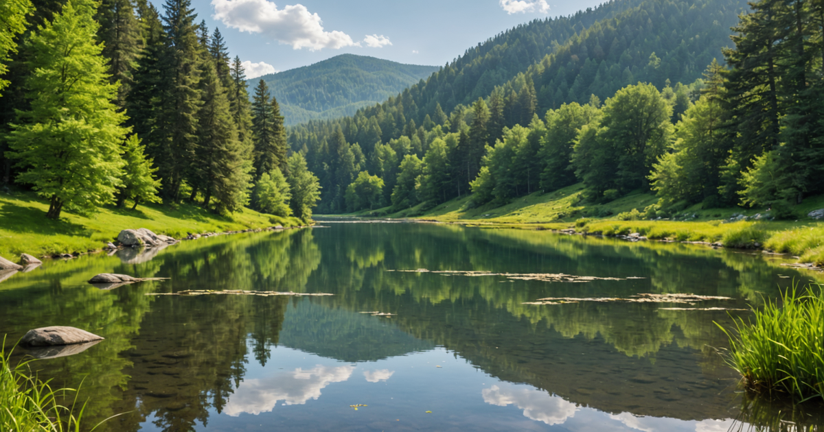 A lake with potential trout habitats marked