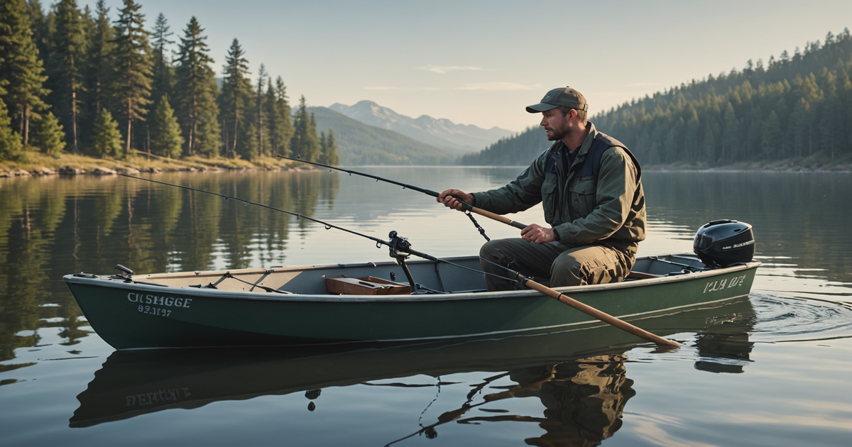 An angler using the Boomerang Fishing Line Cutter on a boat