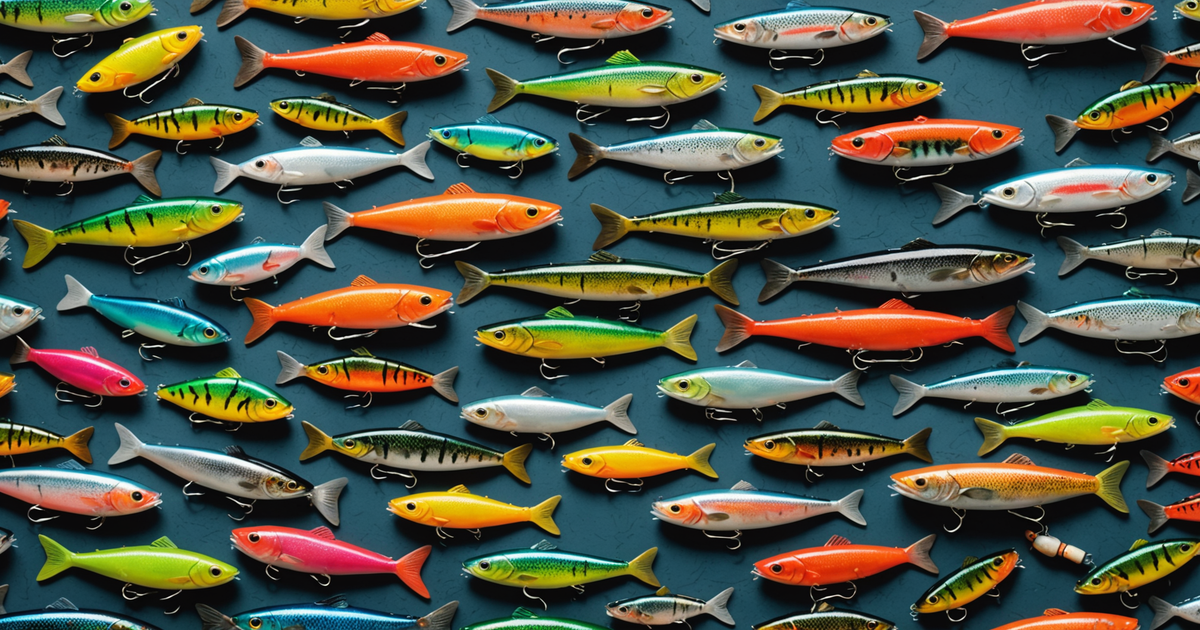 A collection of fishing lures and baits suitable for salmon fishing in Alaska