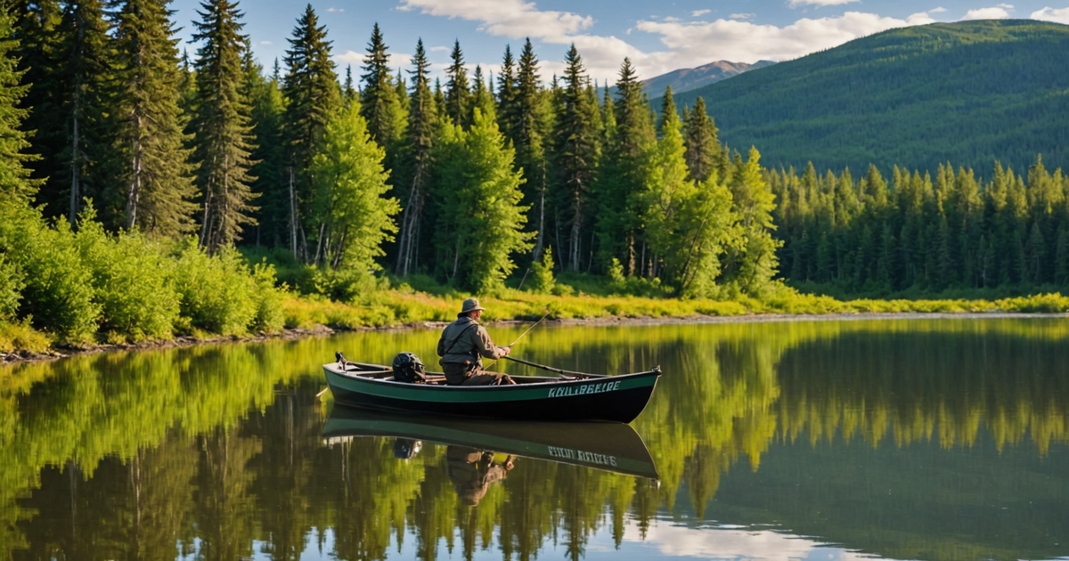 Angler in a drift boat on the Kasilof River