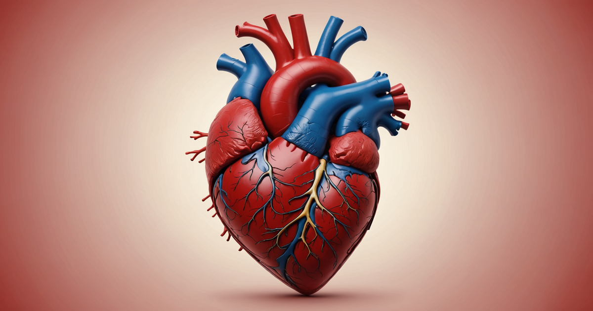 A healthy human heart with arteries showcasing the benefits of omega-3s