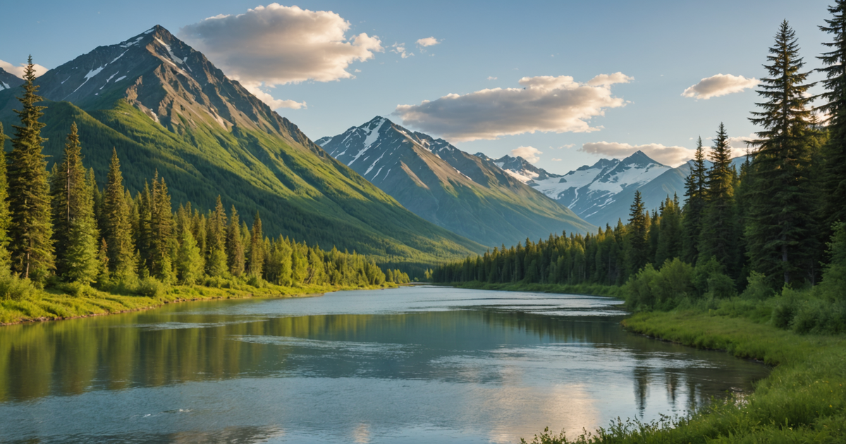 Scenic view of Kenai River