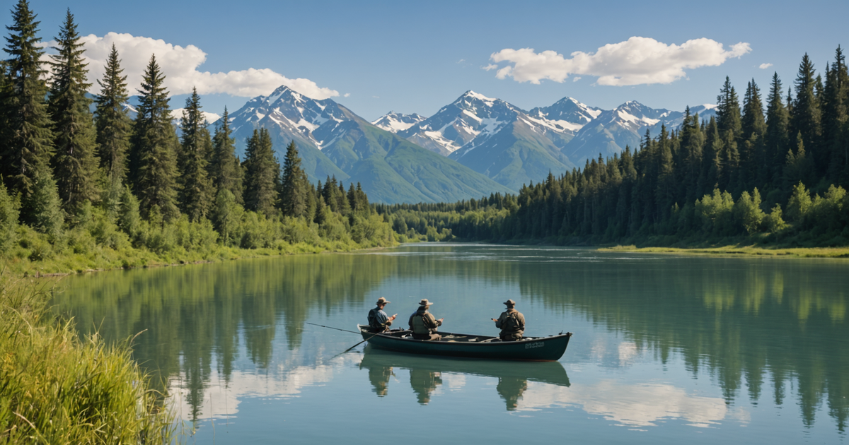 Anglers fishing on the Kenai River