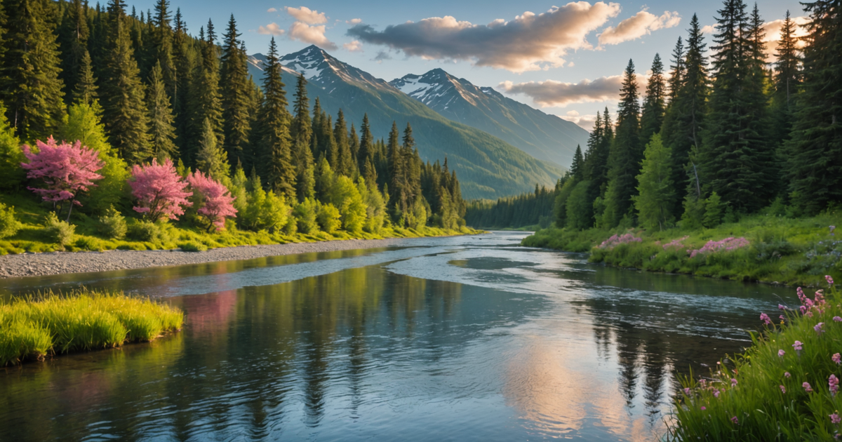 A stunning Alaskan river teeming with salmon