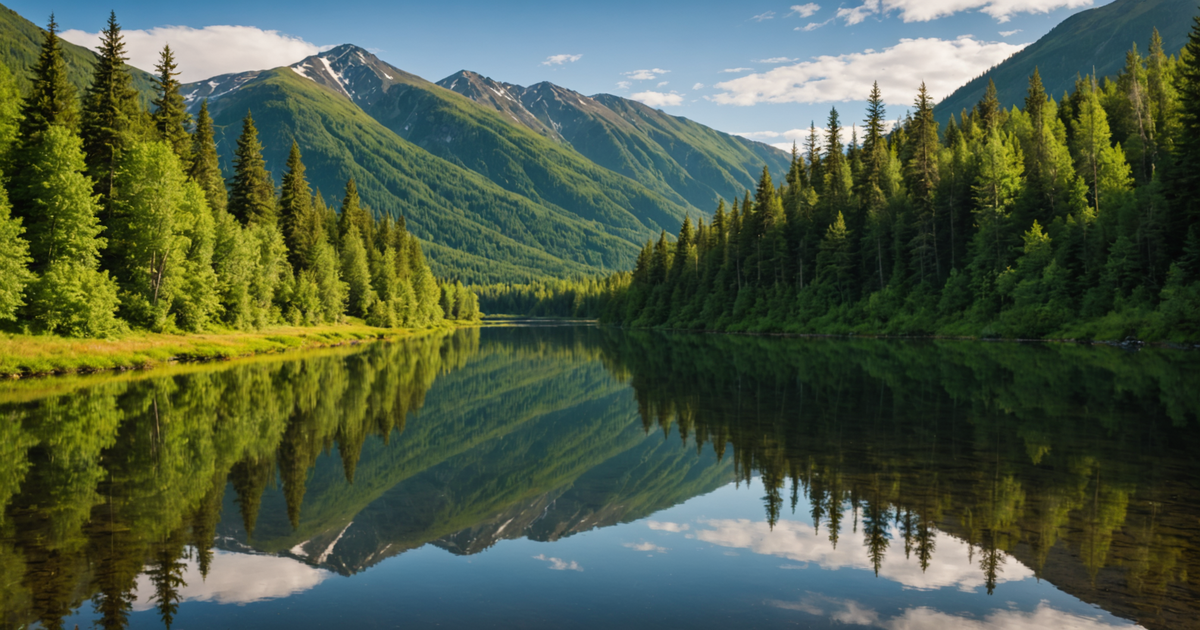 A breathtaking view of a salmon fishing spot near Anchorage, Alaska