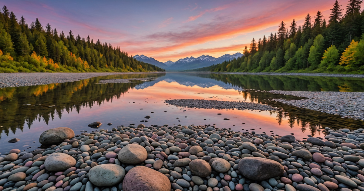 A scenic view of the Kenai River at sunrise, highlighting the natural beauty of Alaska's fishing destinations.