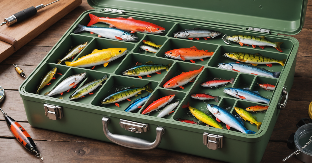 A tackle box filled with a variety of lures and bait options for king salmon fishing.