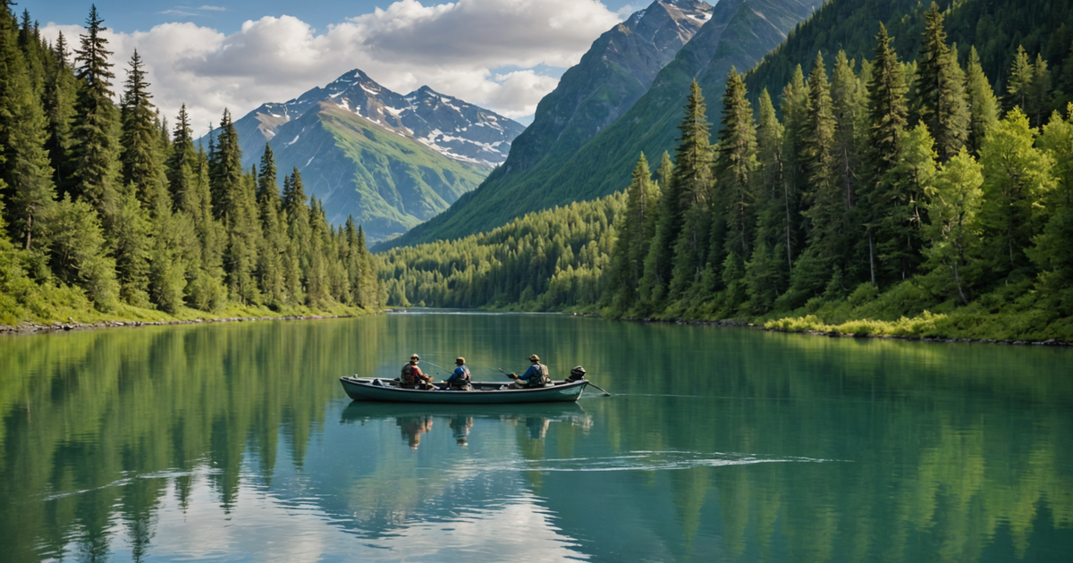 A guided fishing tour on a scenic Alaskan river