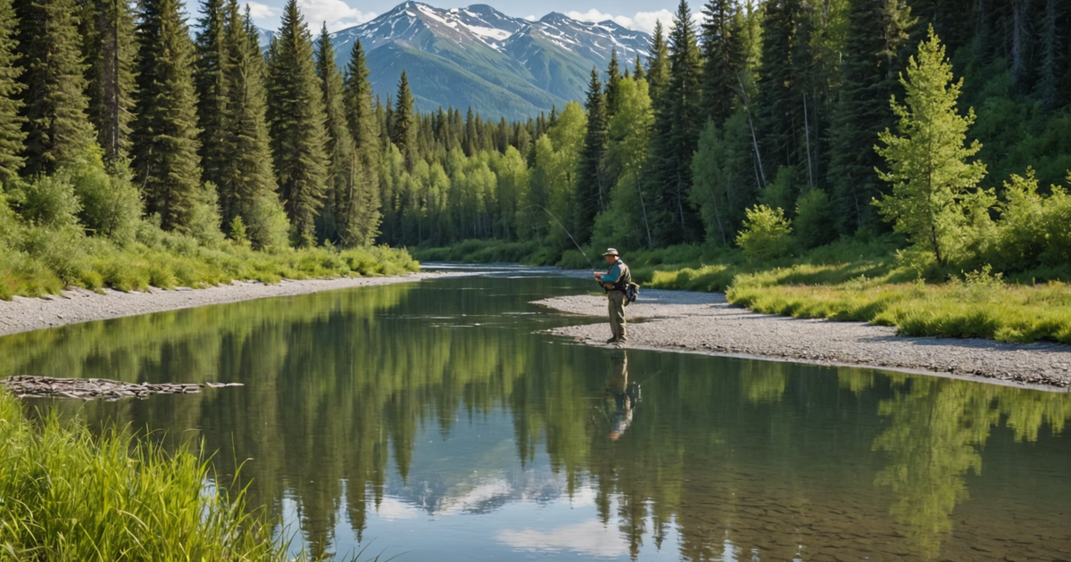 An angler practicing catch-and-release on Klutina River