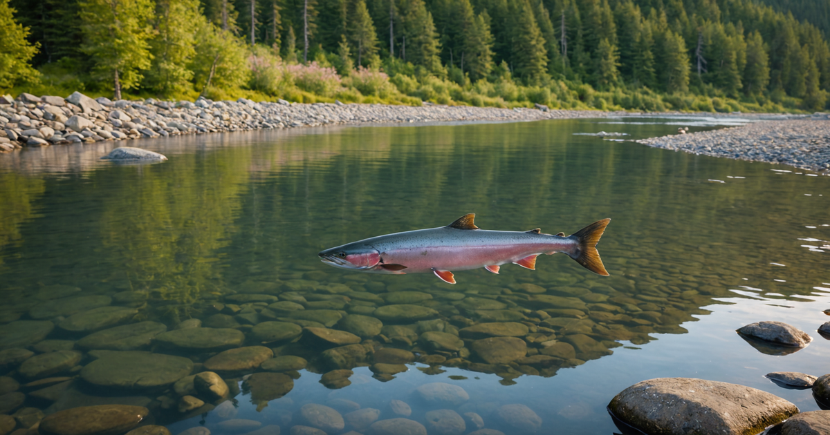 Pink salmon in Alaska river