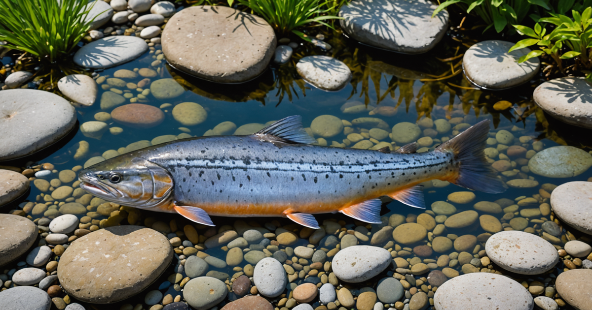 A vibrant chum salmon in its natural habitat