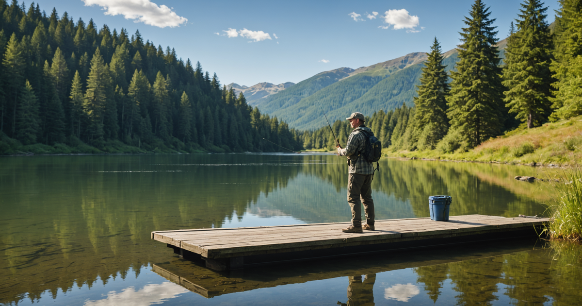 An angler successfully reeling in a chum salmon