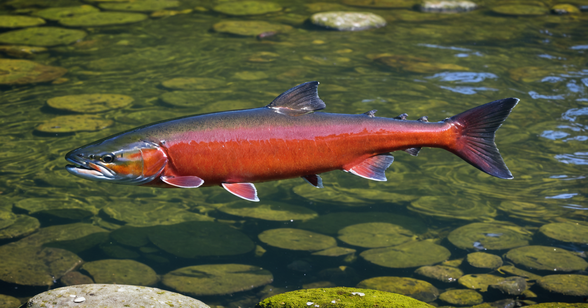 Sockeye Salmon in Alaskan River