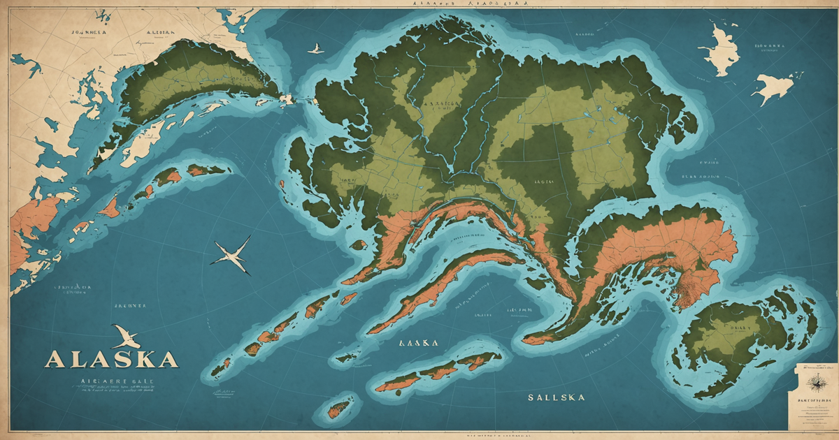 An illustrated map of Alaska highlighting major salmon fishing regions and the species found in each area.