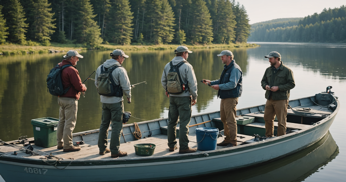 A group of anglers boarding a fishing boat, ready for a day of king salmon fishing.
