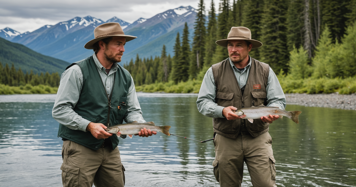 Anglers practising catch-and-release techniques on the Kenai River