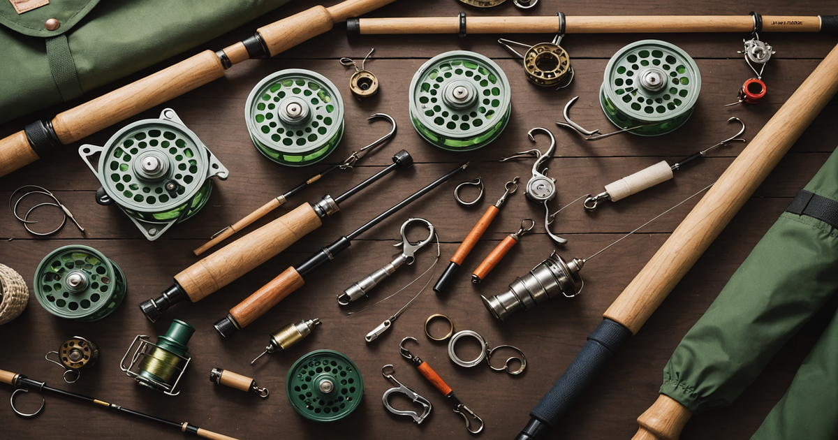 A selection of fishing gear suitable for Alaskan salmon fishing