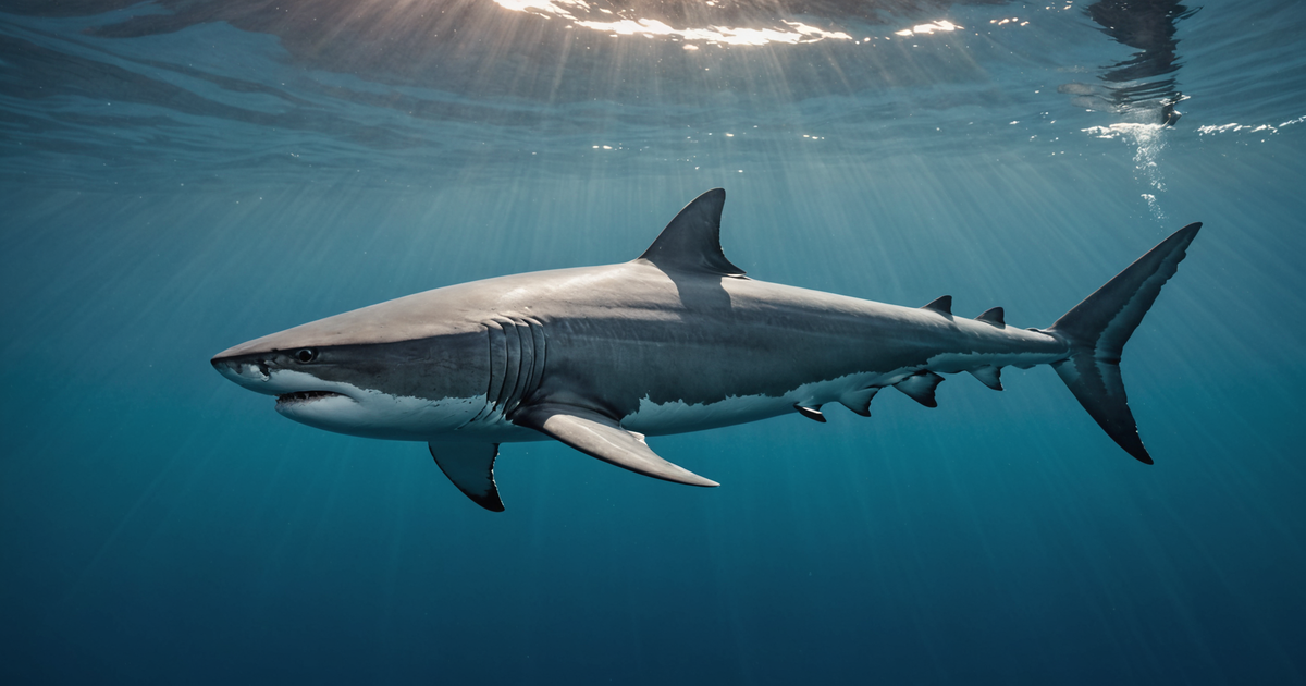 Alaska salmon shark swimming in clear Alaskan waters