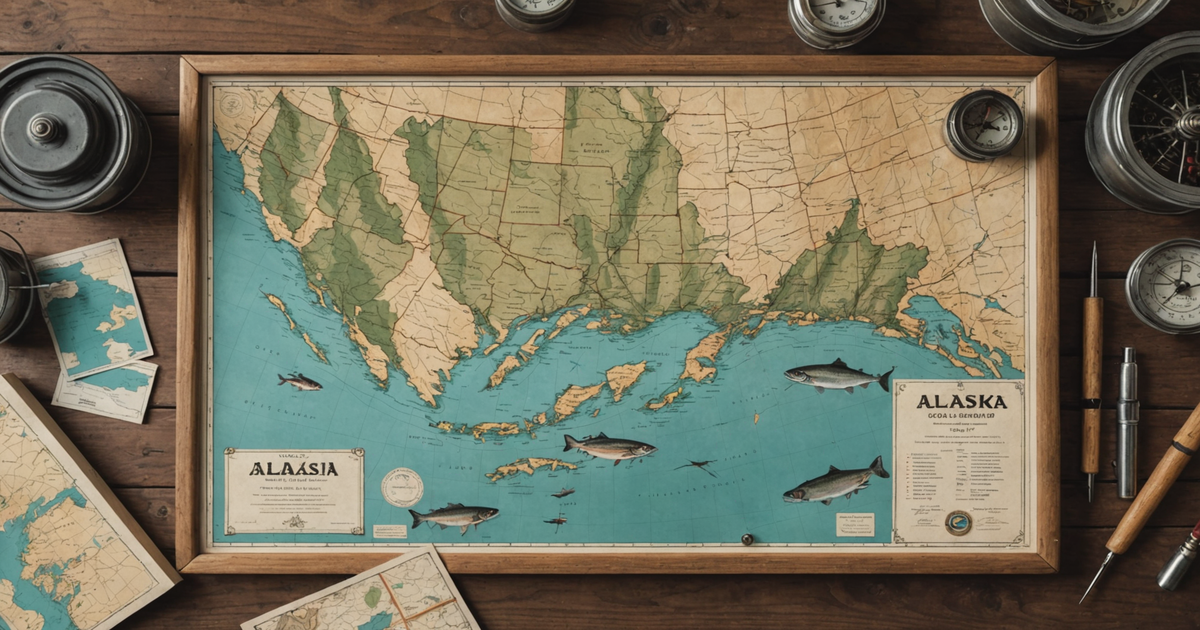 A map highlighting top silver salmon fishing locations in Alaska
