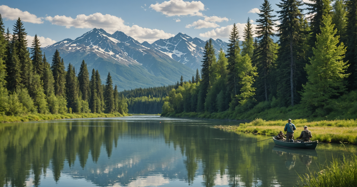 Anglers fishing on the Kenai River