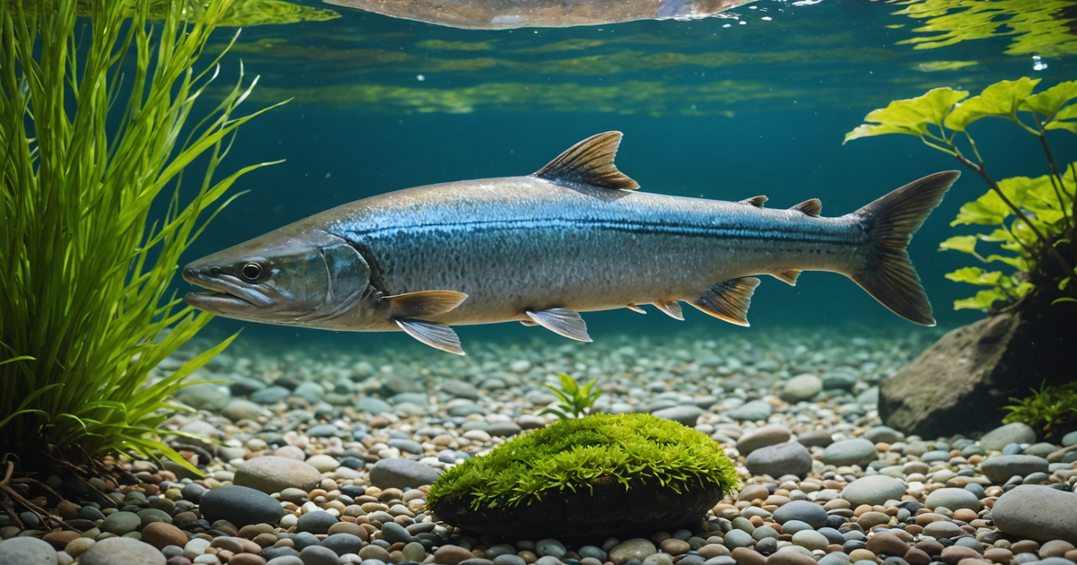 A vibrant chum salmon in its natural habitat