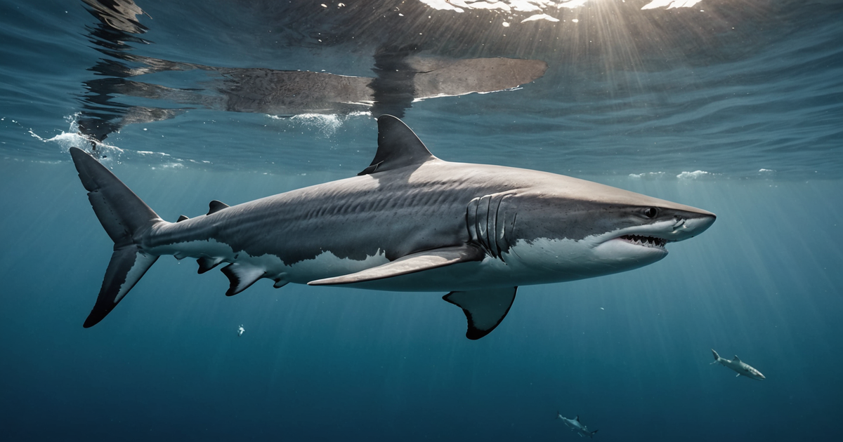 A salmon shark hunting in the Alaskan waters.
