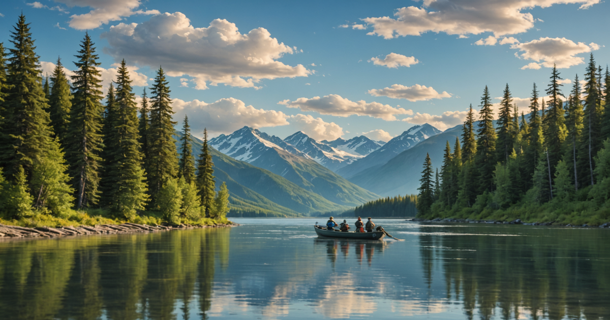 Anglers Fishing for King Salmon in Alaska