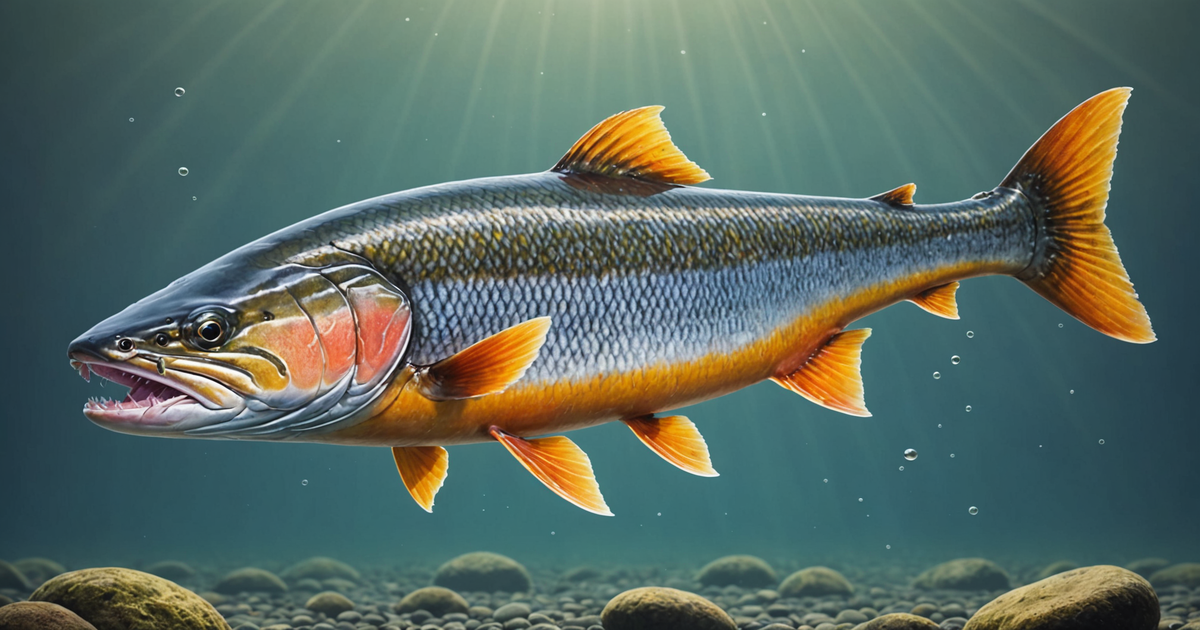 Detailed illustration of a Chum Salmon in its spawning colours