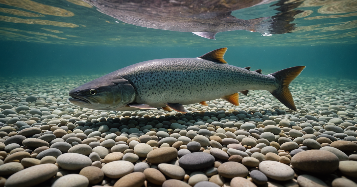 Female Pink Salmon Nesting