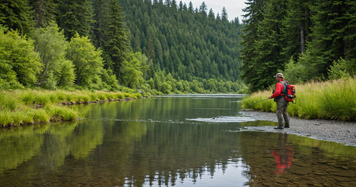 An angler practicing catch and release during the red salmon run.