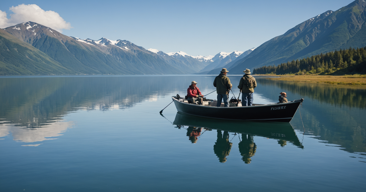 A guided fishing trip on the waters of Homer, Alaska, with anglers and a local guide.