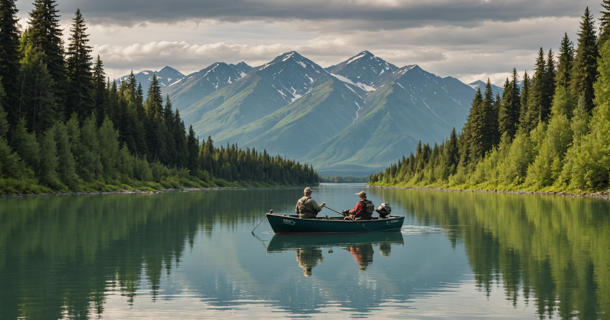 A guided fishing trip on the Kenai River with anglers casting their lines.