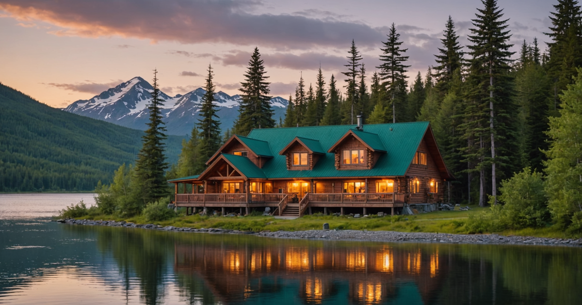 Cozy Alaskan fishing lodge nestled in the wilderness