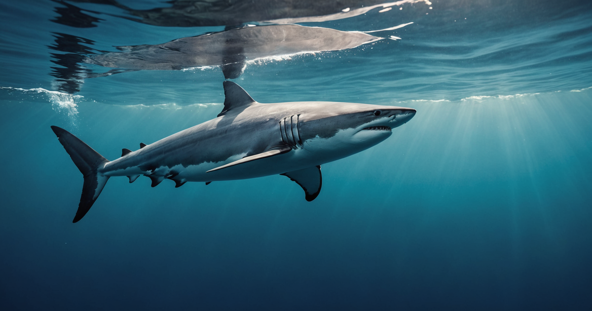 A salmon shark swimming in the cold Alaskan waters