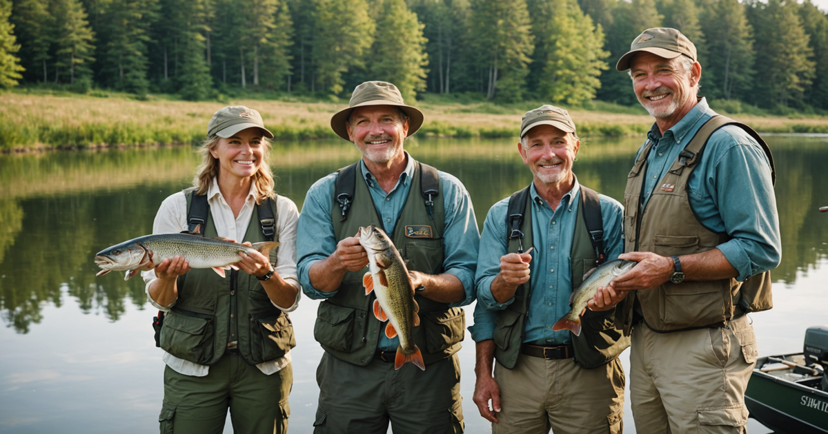 A group of anglers with their catch of the day