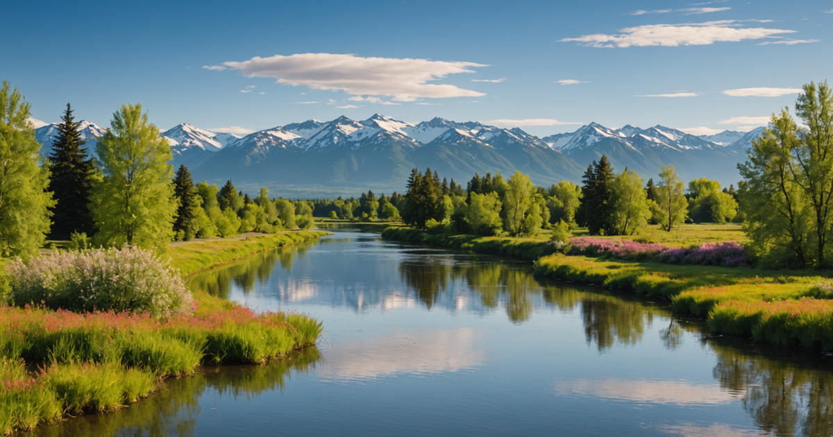 A scenic view of Anchorage's waterways during salmon season.