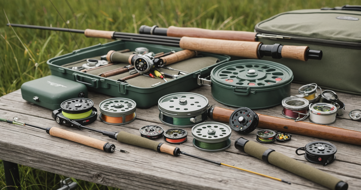 Fly fishing tackle setup with essential gear for silver salmon
