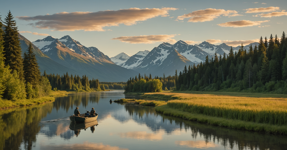 A guided fishing tour in Alaska
