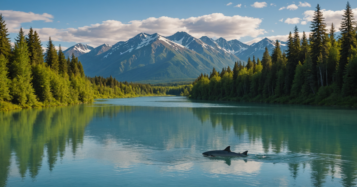 A majestic view of the Kenai River, home to some of the largest Chinook salmon.