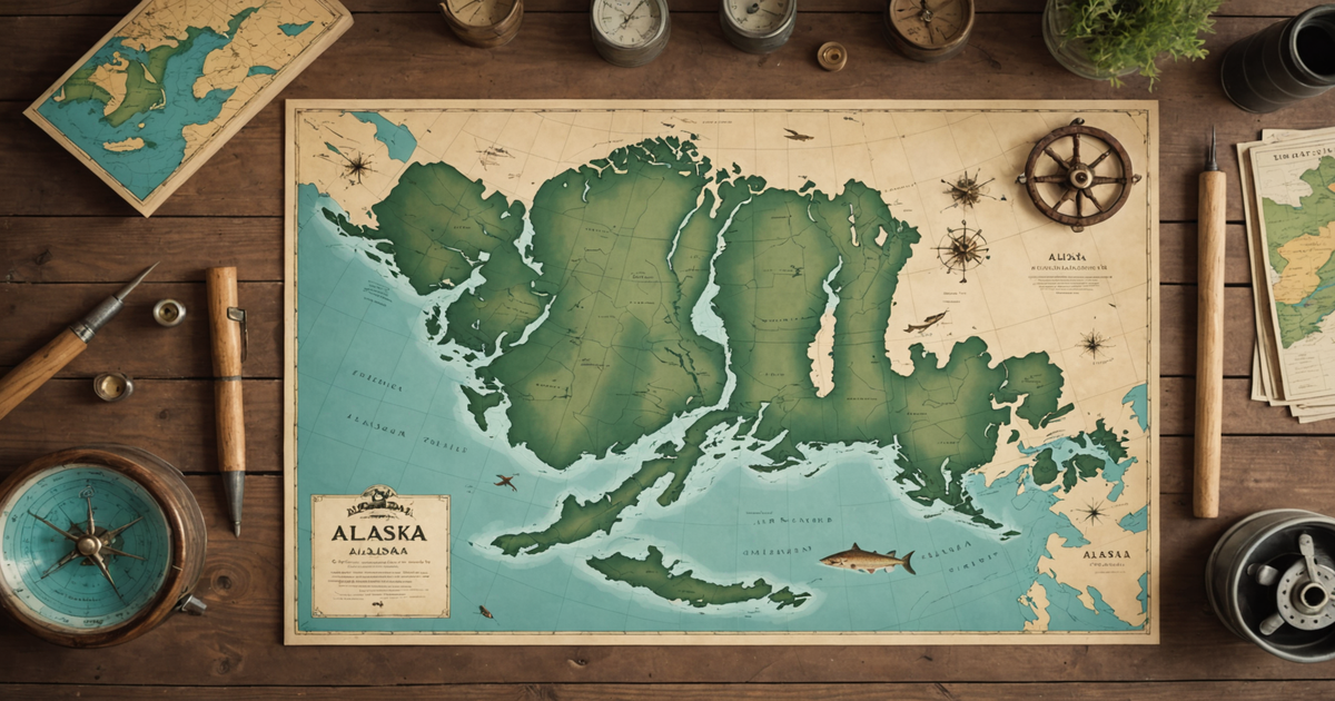 A map highlighting top king salmon fishing locations in Alaska